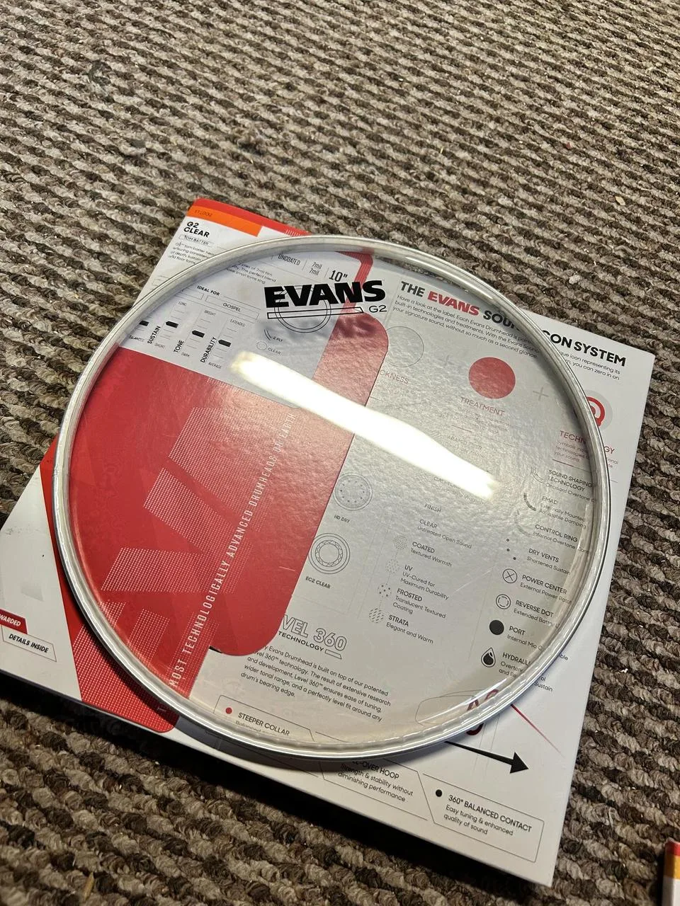 Evans Genera G2 Clear + Evans Genera resonant 10”