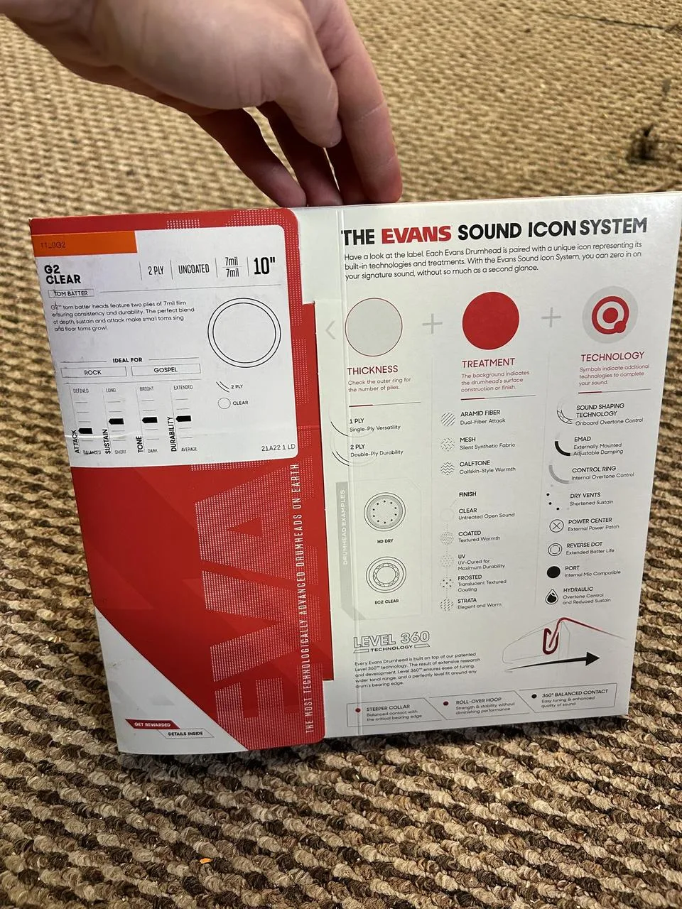 Evans Genera G2 Clear + Evans Genera resonant 10”