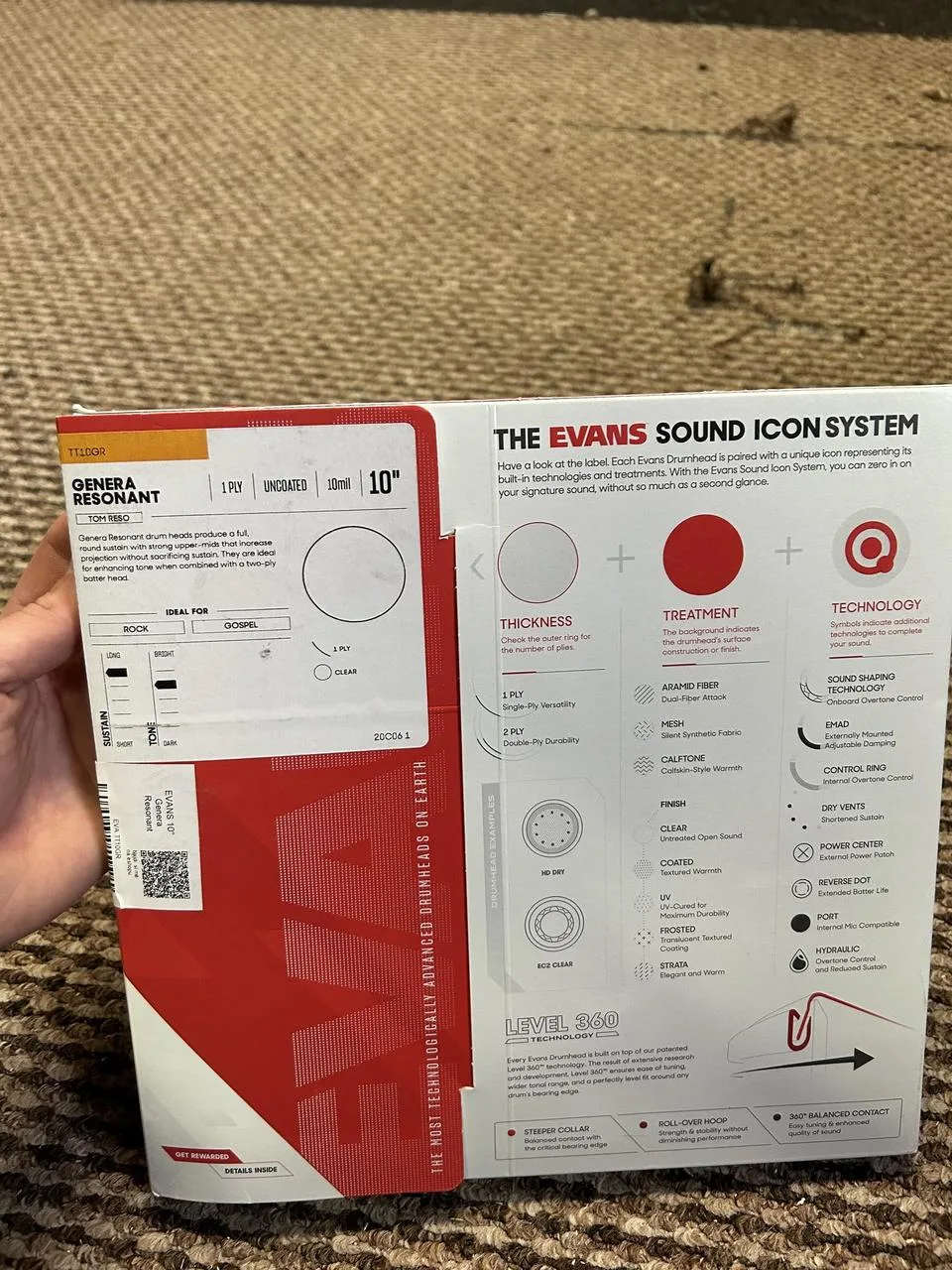 Evans Genera G2 Clear + Evans Genera resonant 10”