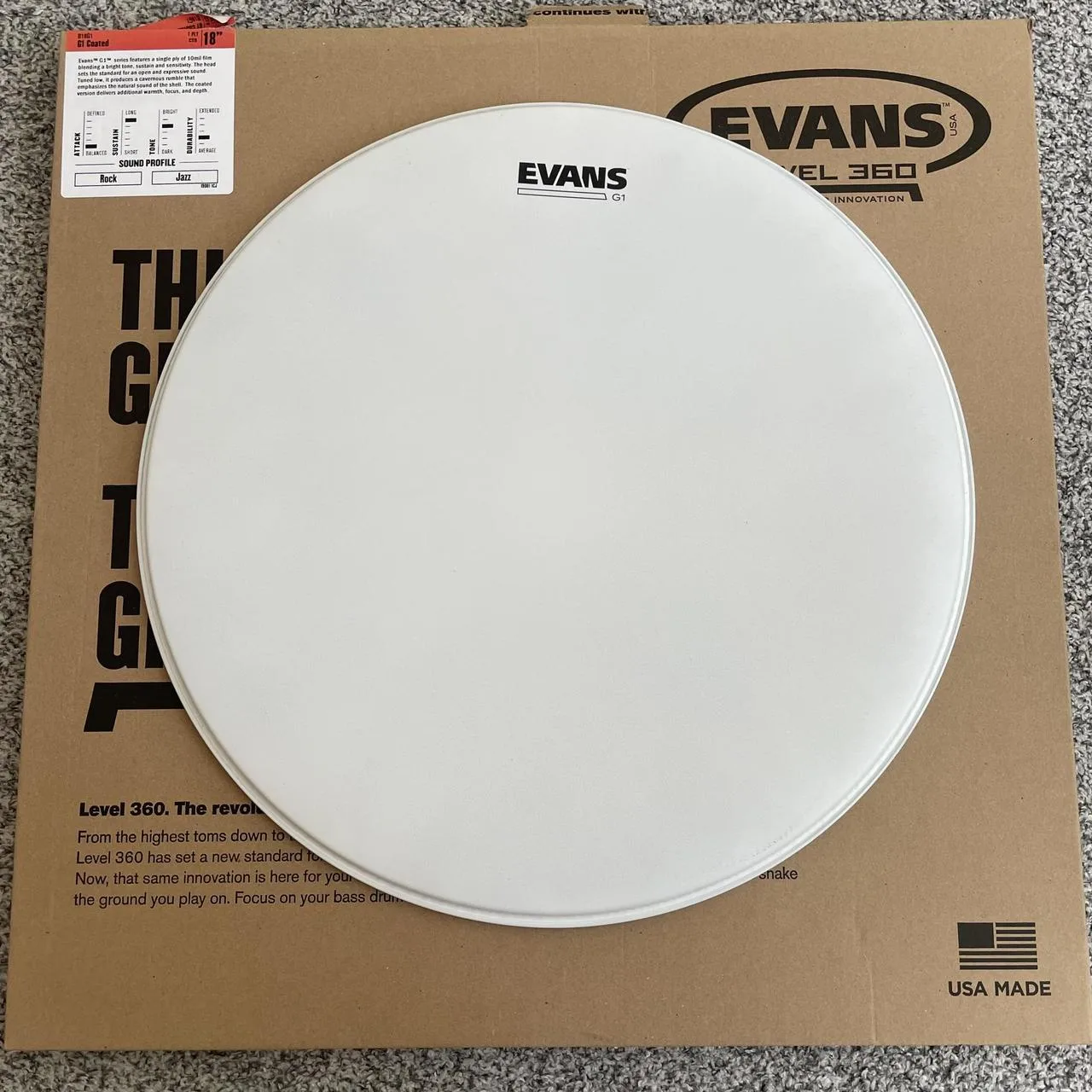 Evans G1 Coated 18”