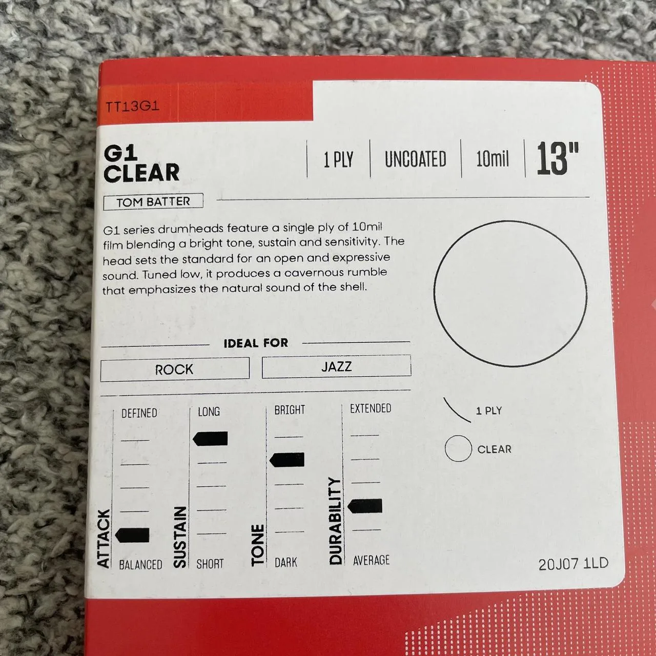 Evans G1 Clear 13”