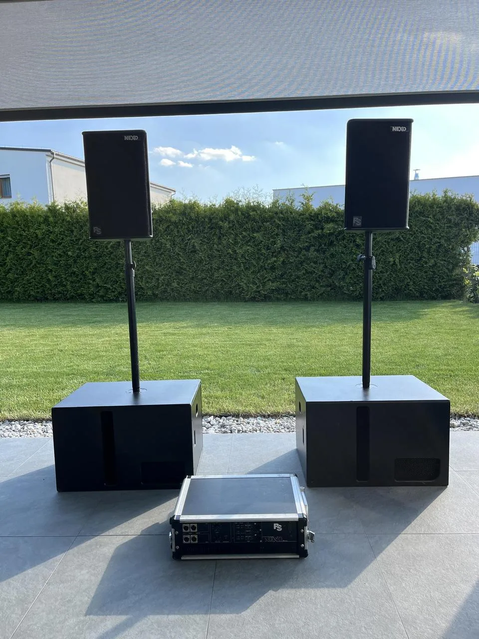 NEXO PS10 + 2× LS500 + PS10AMP + rack + kabeláž + obaly...