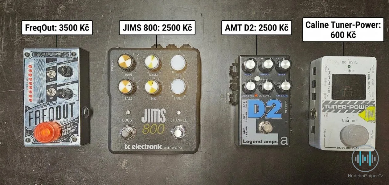 DigiTech FreqOut, TC Electronic JIMS 800, AMT D2, Caline Tuner
