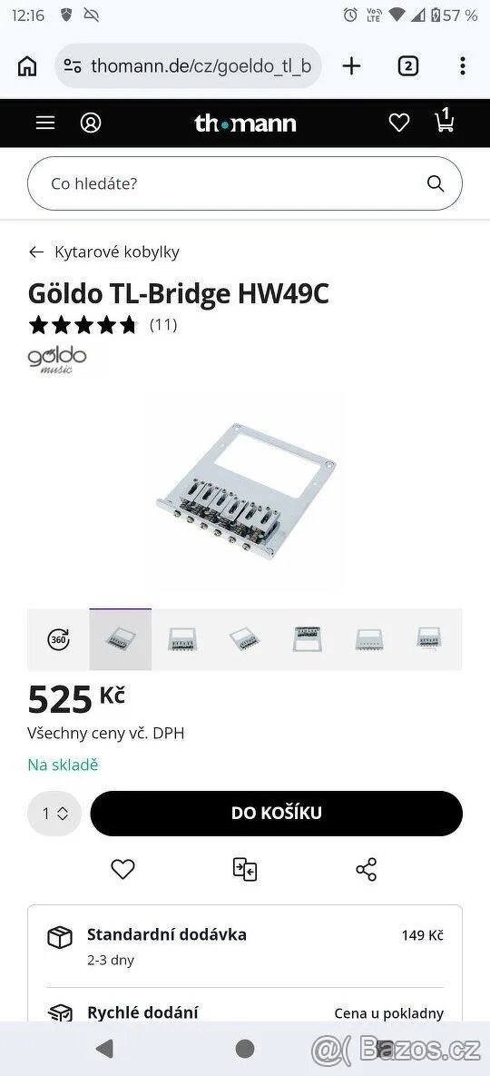Göldo kobylka na Telecaster s humbuckerem. Nová