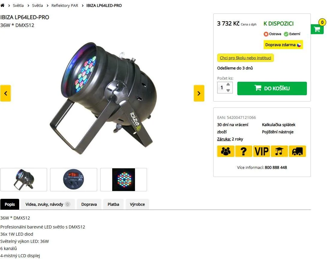 LP64LED-PRO3 Ibiza Light světlo