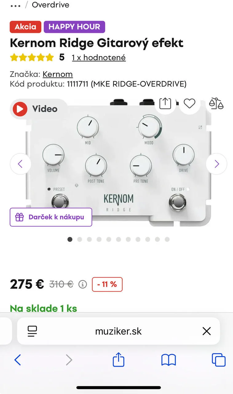 Kernom Ridge overdrive DISTORTION Fuzz midi