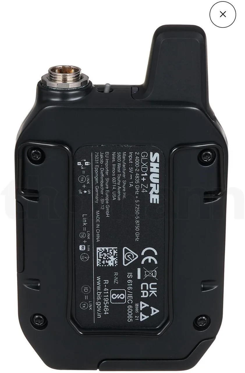 Shure glxd1+ vysílač