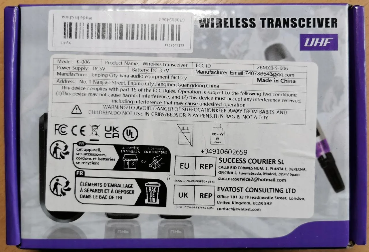 2.4G bezdrátový transceiver mikrofonní systém
