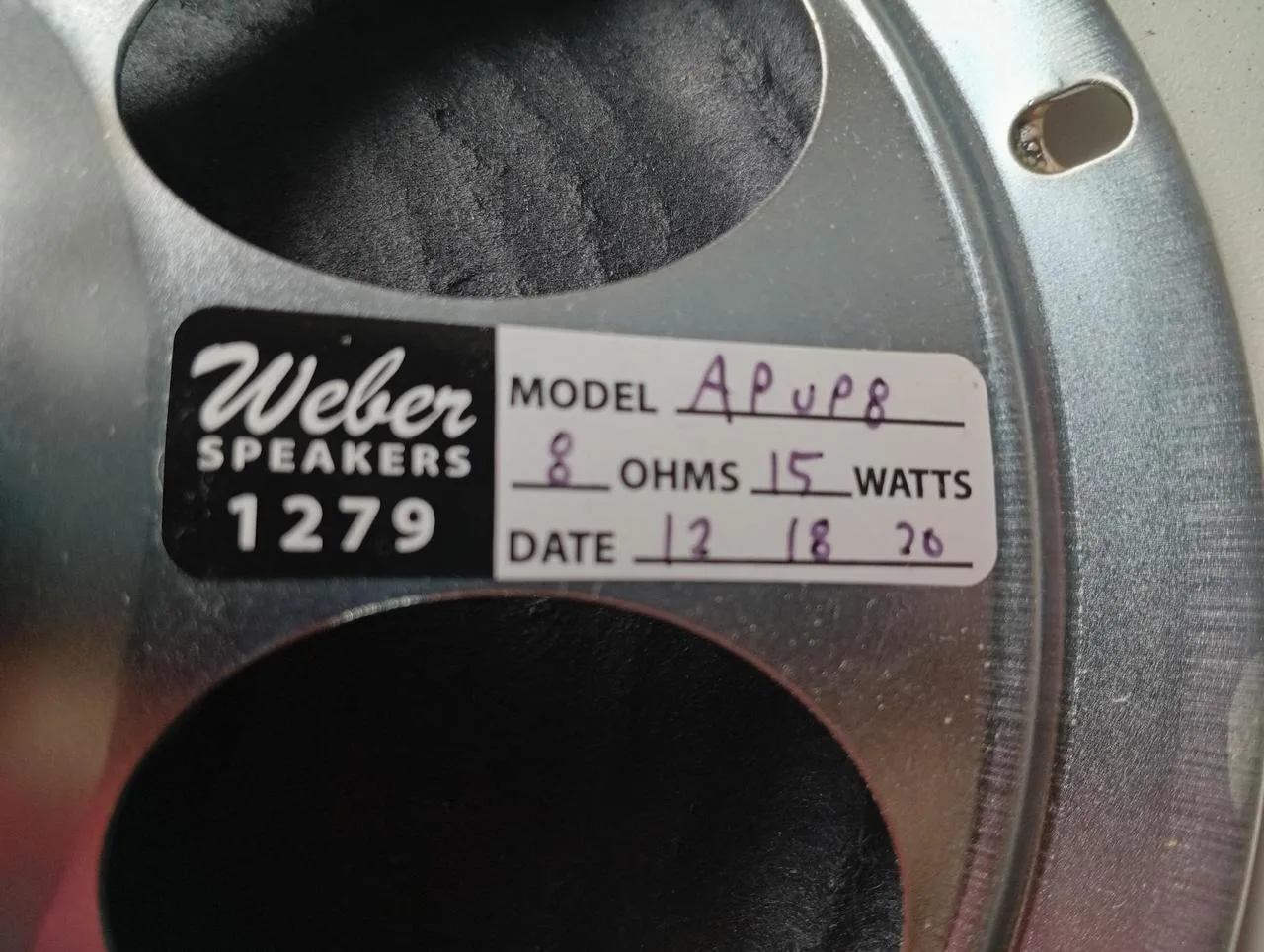 Weber Blue Pup 8", 8Ohm, 15W