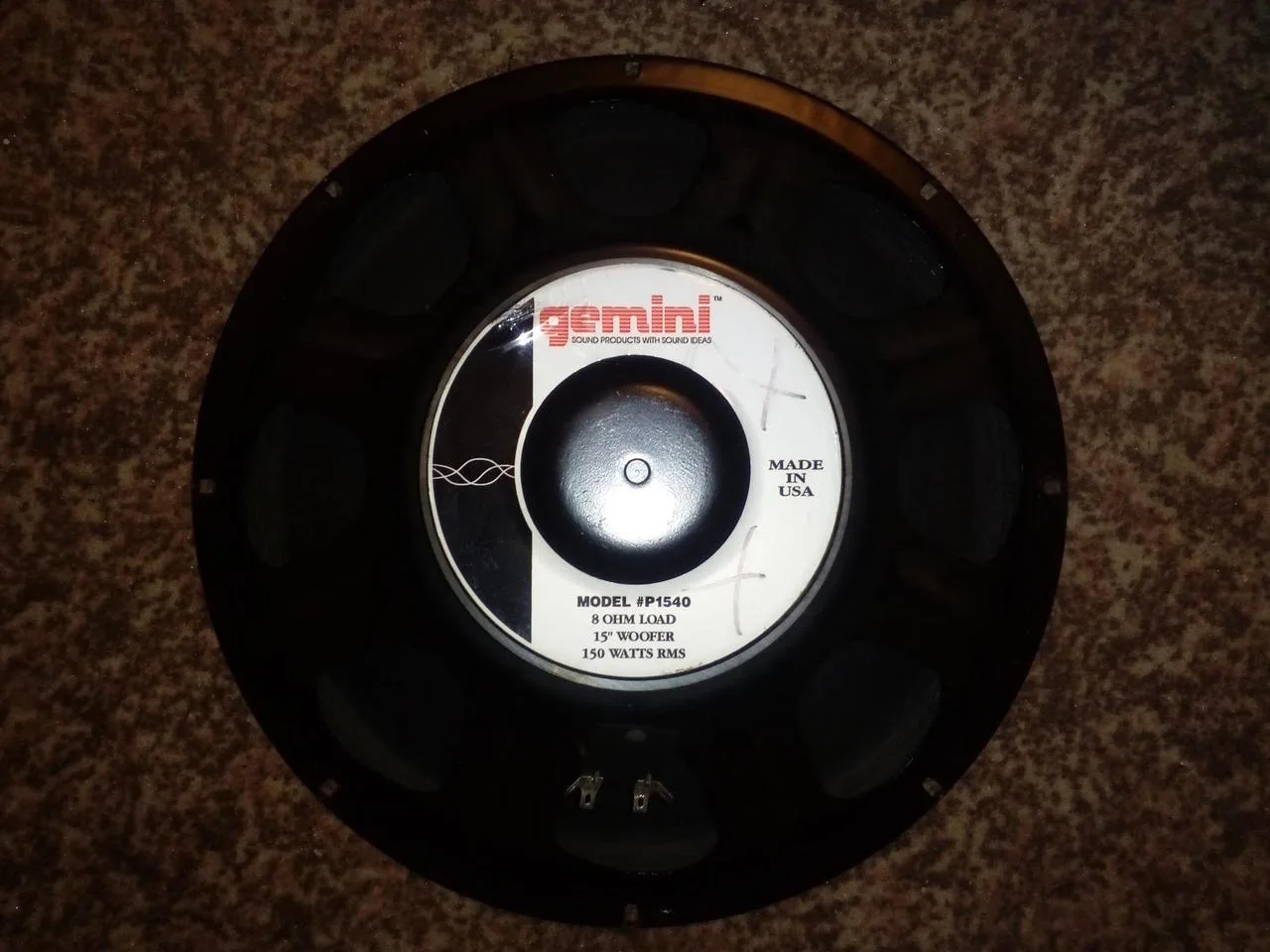 Repro/membrána GEMINI P-1540 15" 150w 8Ω (spálená cívka)