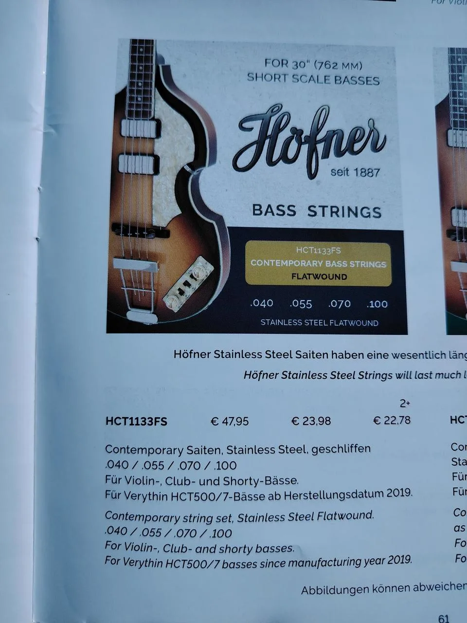 BASS STRUNY HÖFNER Flatwound SUPER NOVÁ CENA