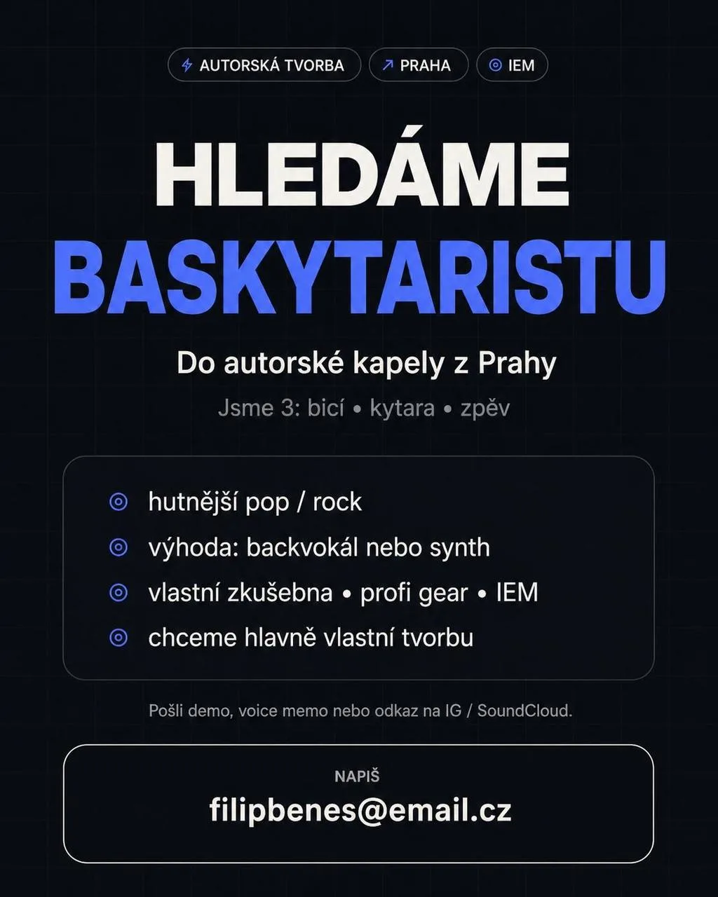 Hledáme baskytaristu