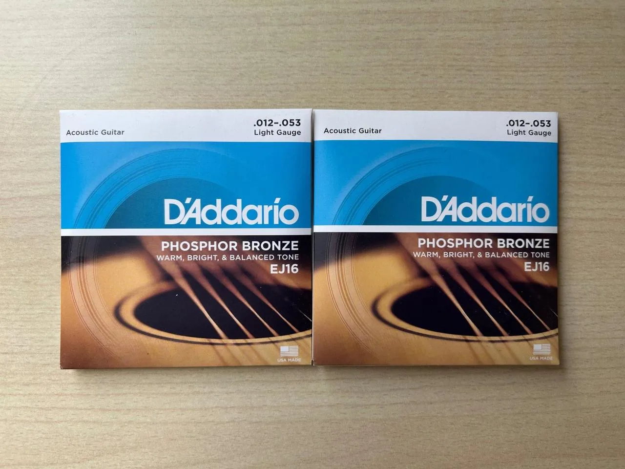 2x D'Addario EJ16 12-53 struny pro akustickou kytaru