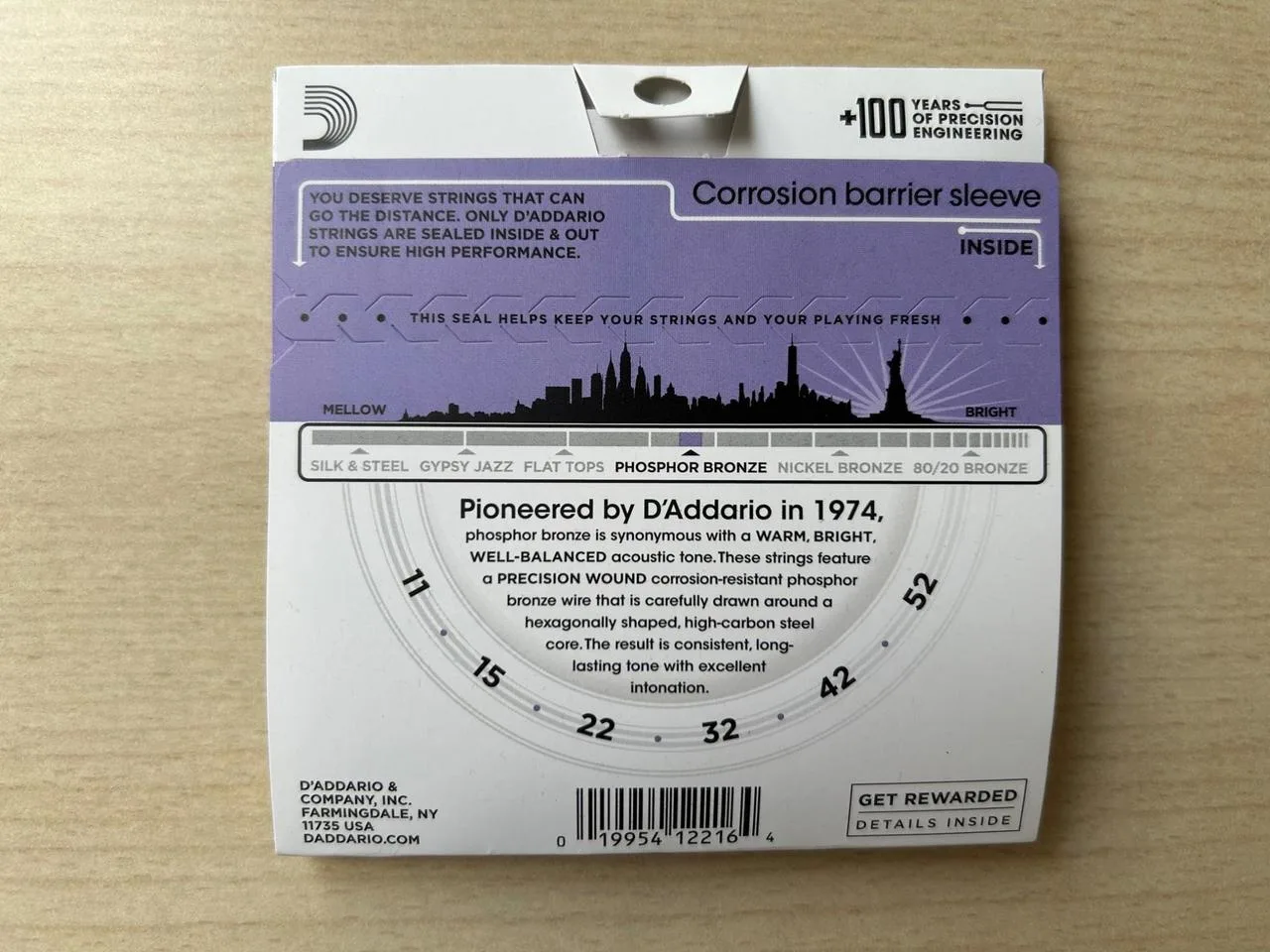 D'Addario EJ26 11-52 struny pro akustickou kytaru