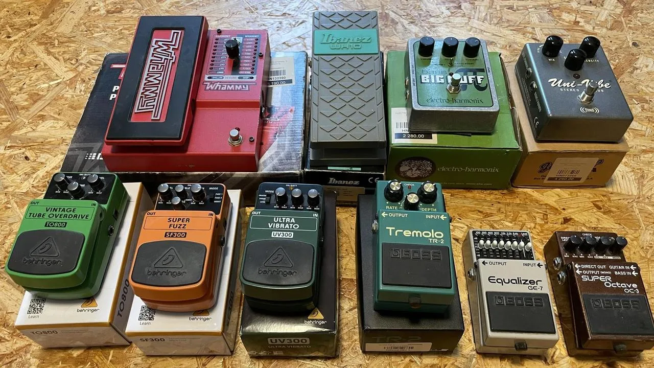 Efekty Boss, Digitech, Ibanez, EHX, Dunlop a Behringer
