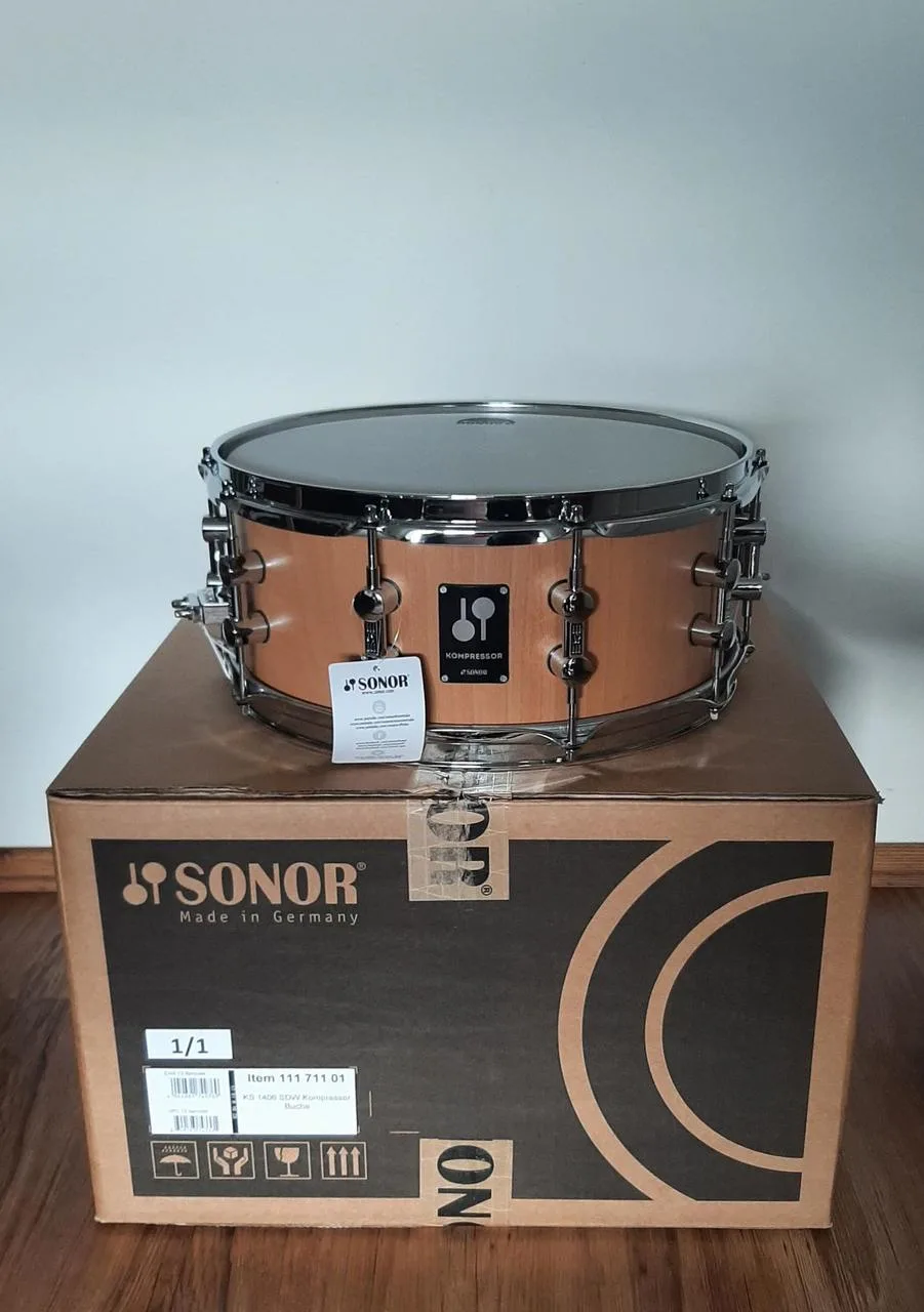 Prodám snare Sonor Kompressor Natural Beech 14" x 6"