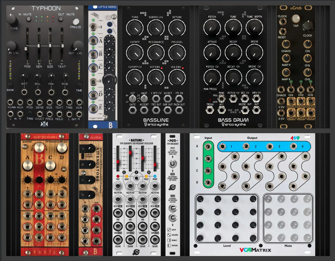 Eurorack Moduly a case