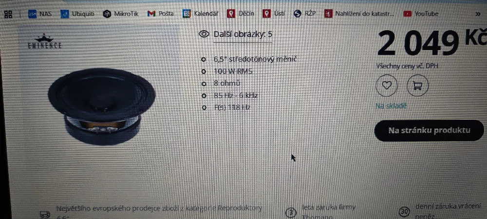 Kvalitní středový reprák Eminence