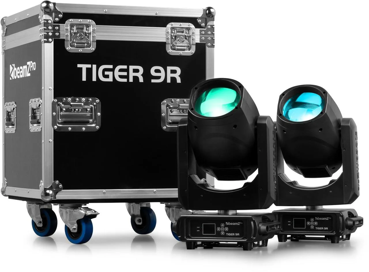 BeamZ Pro Tiger 9R – 4 ks + flight case