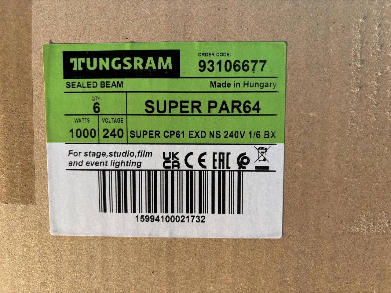 PAR 64 240V/1000W CP61 GX16d 300h Tungsram - 600kč/1ks