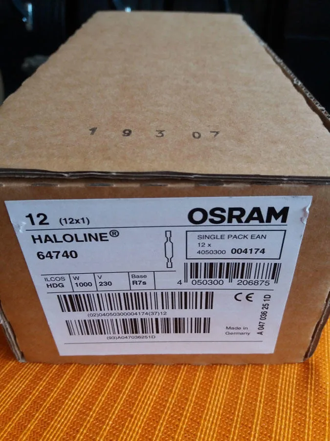 230V/1000W R7s Haloline 3000K 2000h 185,7mm 64740 Osram