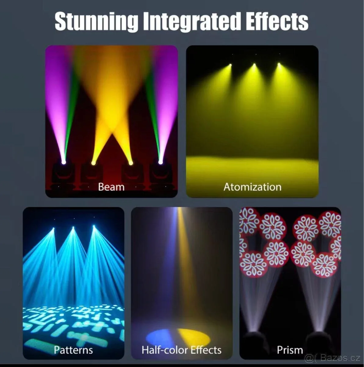 U'King 2ks 200W LED pohyblivé hlavy světla/Wash/Zoom