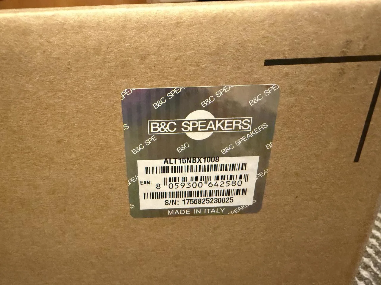 B&C 15NBX100 8/ohm