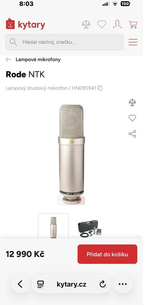 Rode NTK Lampový studiový mikrofon (možná výměna)