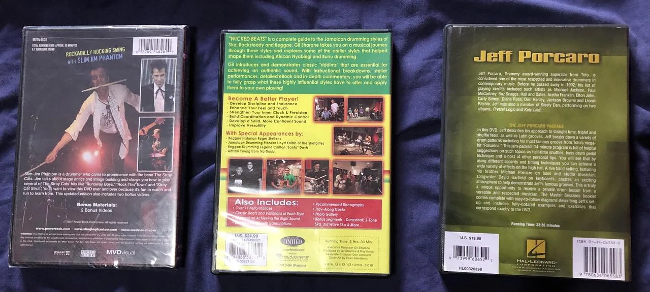 Jeff Porcaro | Rockabilly | Reggae/ska drumming DVDs