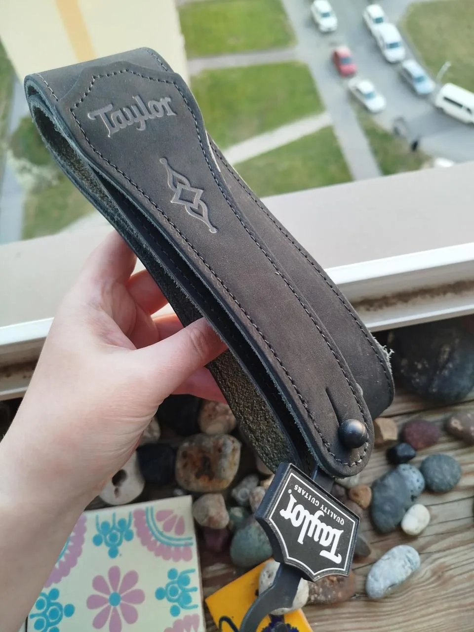Nový kožený popruh Taylor Gemstone Nubuck - ČERNÝ