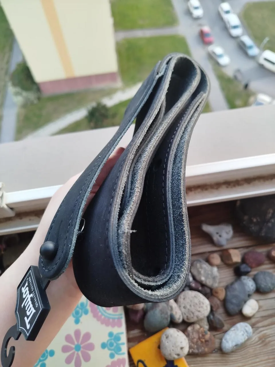 Nový kožený popruh Taylor Gemstone Nubuck - ČERNÝ