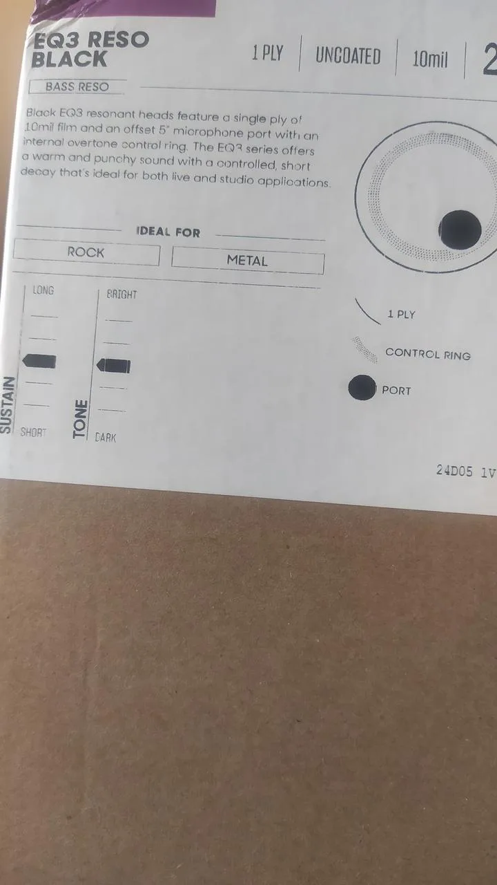 Evans 22" EQ3 Resonant Black