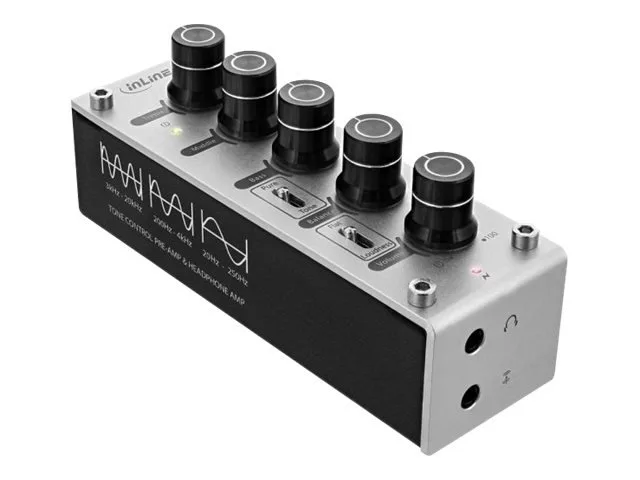 InLine AmpEQ Tri-Tone Hi-Res AUDIO Pre- & Headphone-Amp, 3.5mm stereo, USB pow.