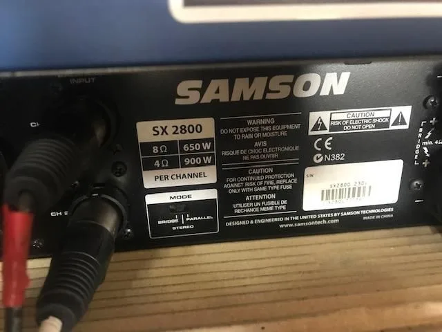 Samson SX2800 koncový zesilovač, 2x700W/8 Ohm, 2x900W/4 Ohm, 1800W mono bridge