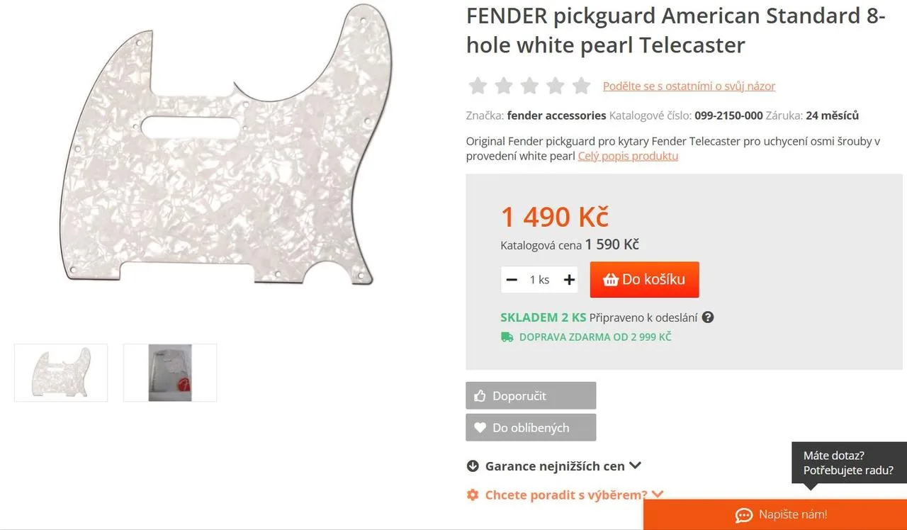 Fender geniune pickguard
