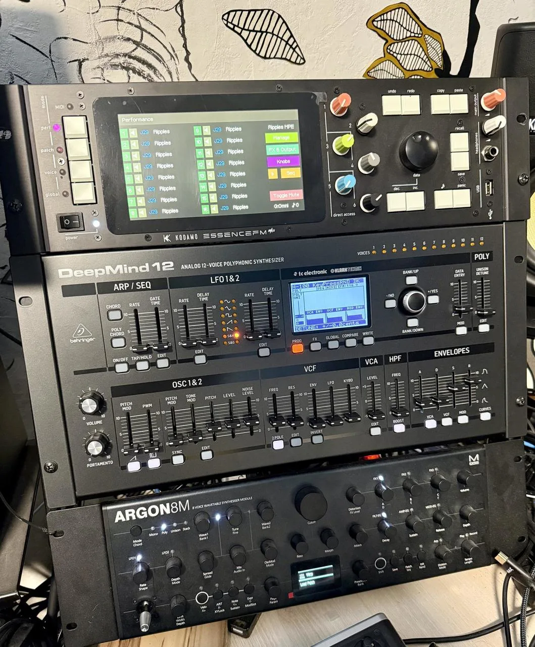 Synth rack - Kodamo, DeepMind, Argon