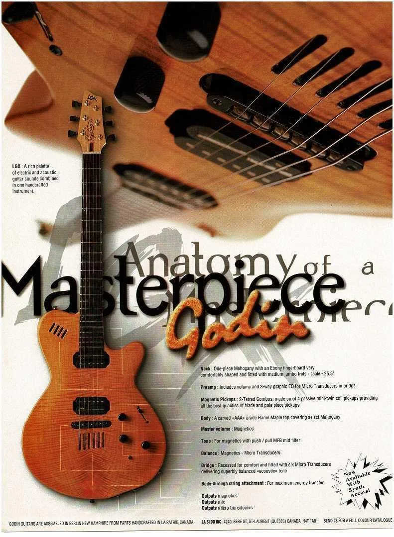 1993 Godin LGX - SA 1 AAA Flame Maple Carved Top