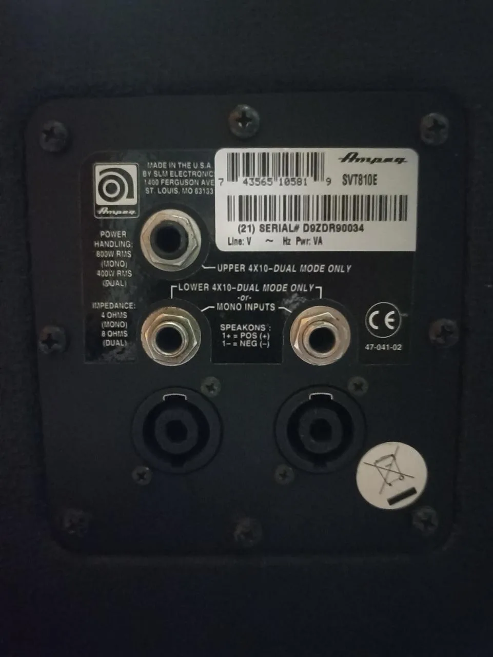 Ampeg 810 USA rezervace