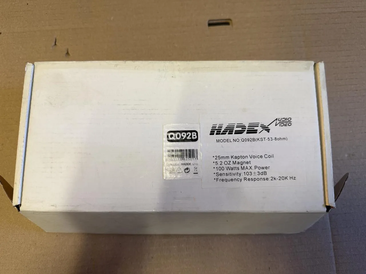 2ks výškový reproduktor značky Hadex, model Q092B