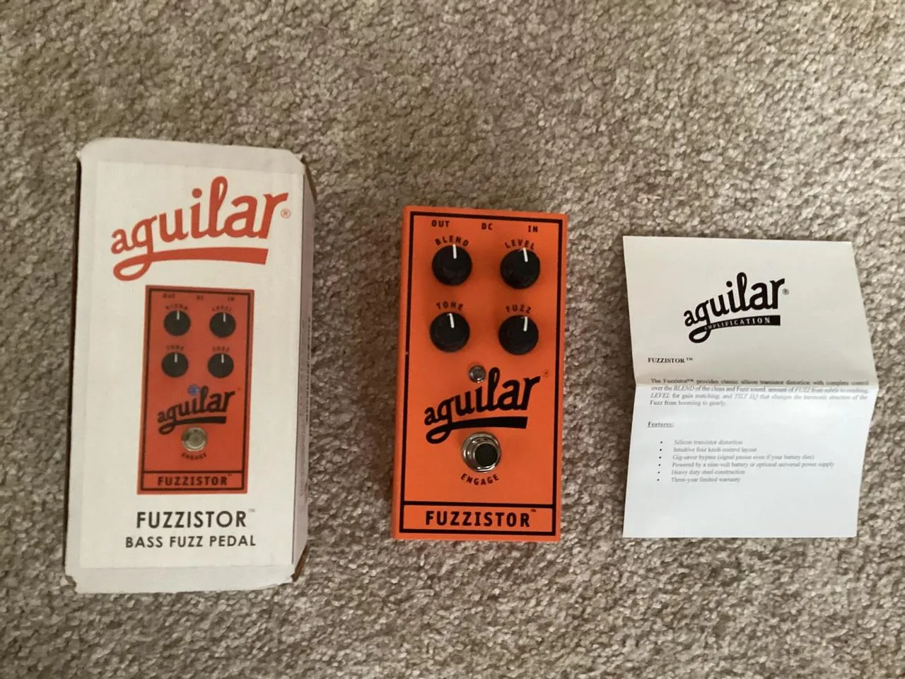 Aguilar Fuzzistor Bass Fuzz Pedal -jako nový, ale za polovic
