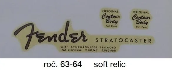 Vodový obtisk (Decal) Fender Stratocaster Relic