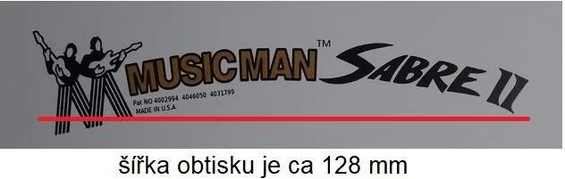 Vodové obtisky (Decals) loga Ernie Ball MUSIC MAN Sting Ray